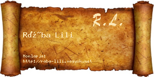 Rába Lili névjegykártya