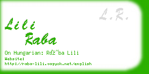 lili raba business card